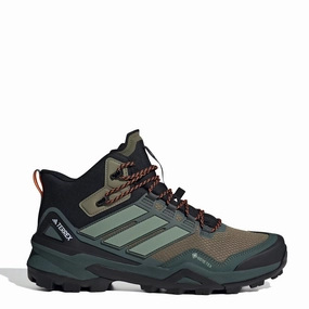 Adidas Terrex Hiking Boots Skychaser Mid Olive Strata / Silver Green / Core Black Waterproof Grippy Traction