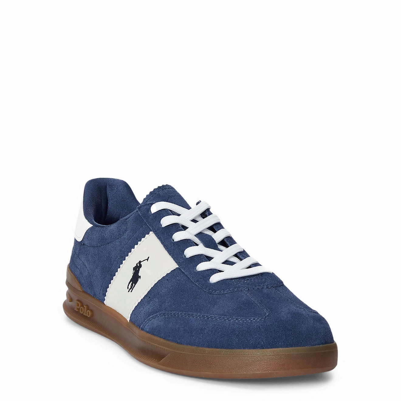 Polo Sport Heritage Aera Suede Trainer Light Navy / Cream Comfortable Footwear Comfort Sole