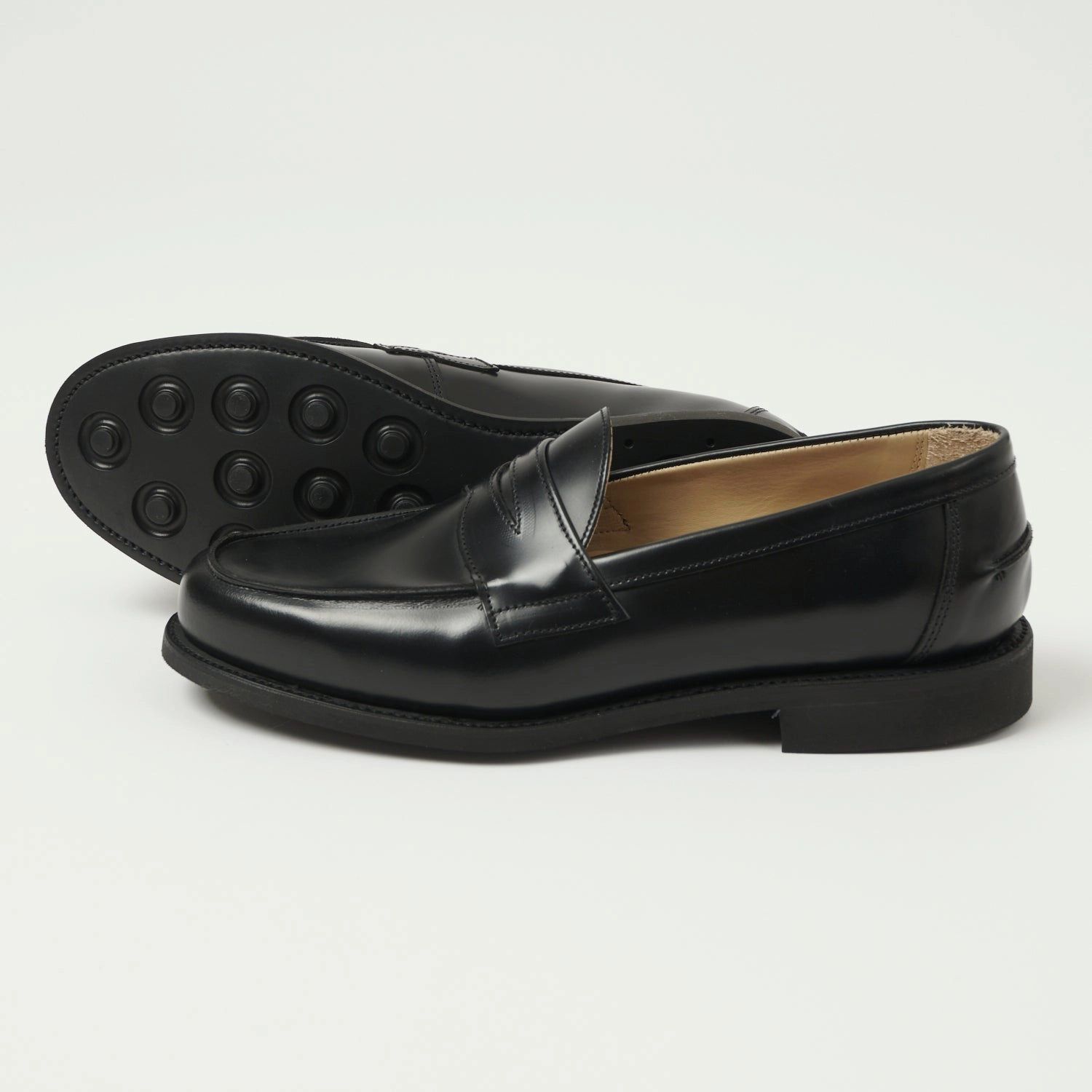 Sanders Butt Seam Loafer Shoe - Black Classic Footwear