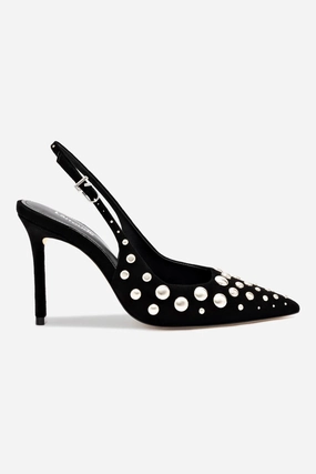 Kaitlan Studs Pump In Black Suede Daylong Comfort Water Resistant