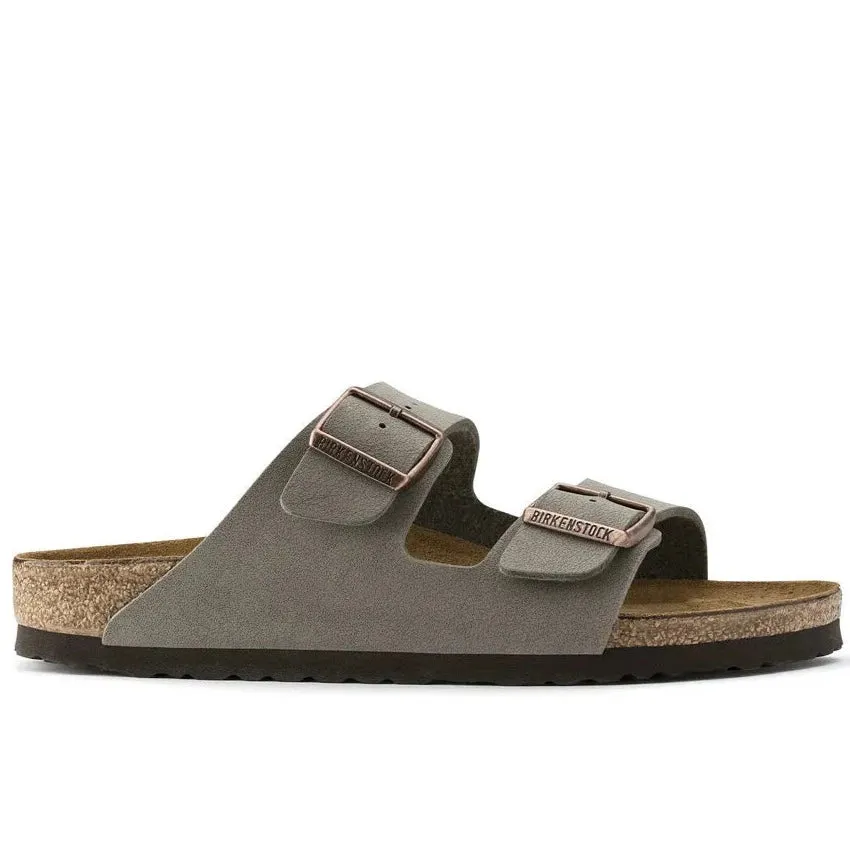 Birkenstock | Unisex Sandals | Arizona Birko Flor Nubuck Stone | Grey Sustainable Supportive Shoes