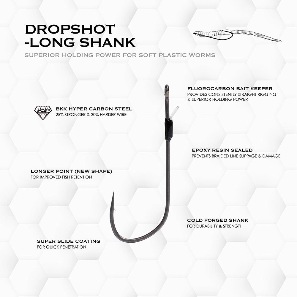 BKK Armor-Point Long Shank Dropshot Hooks