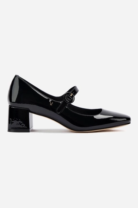 Chic Footwear Blair Block Pump In Black Patent