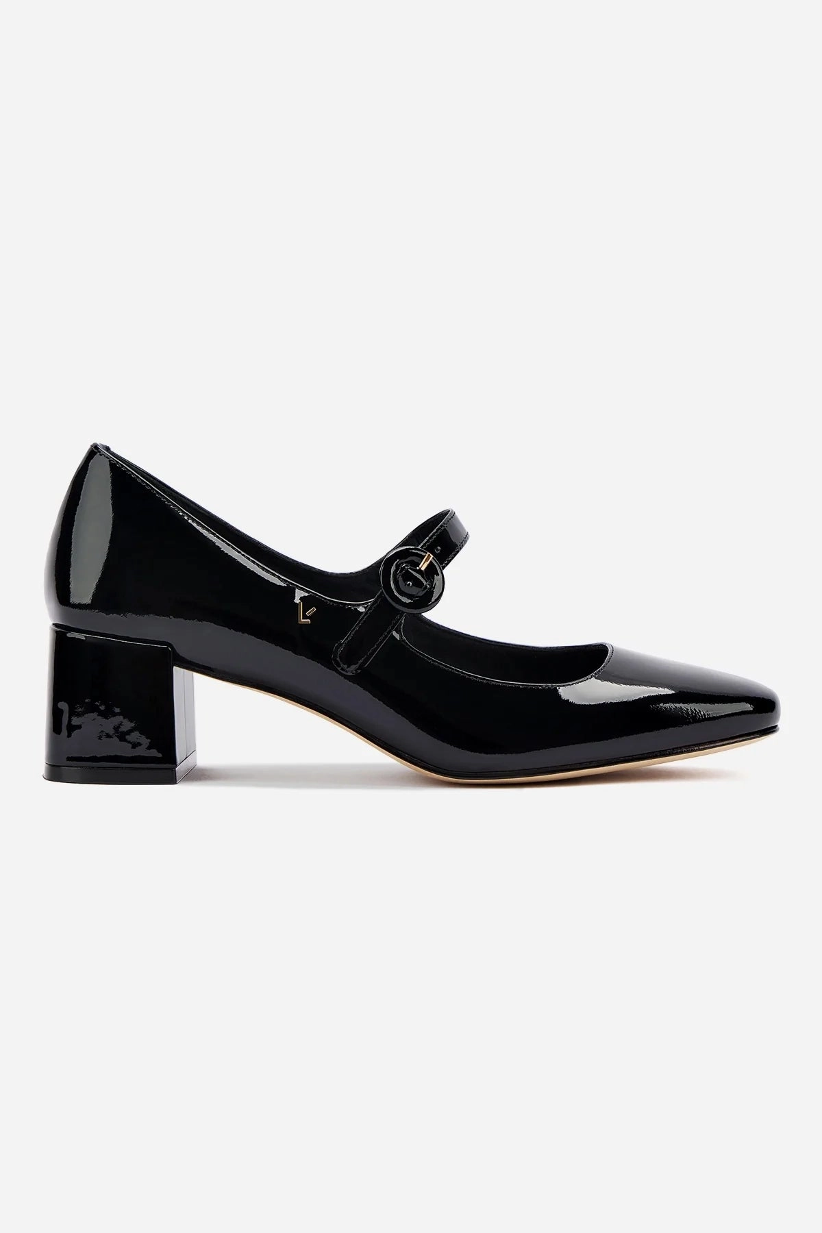 Blair Block Pump In Black Patent Easy On Off Waterproof