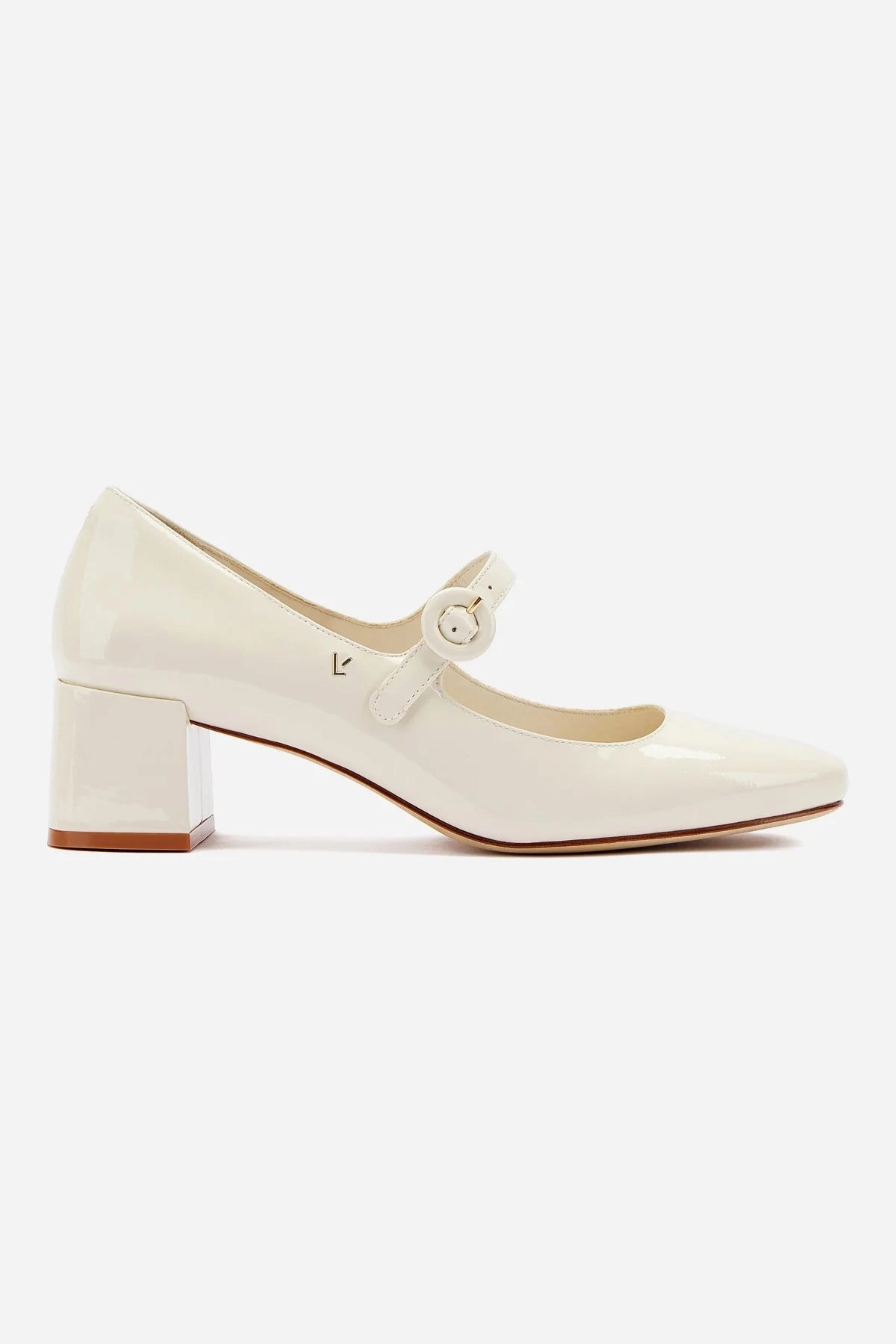 Blair Block Pump In Ivory Patent Cushioned Ergonomic