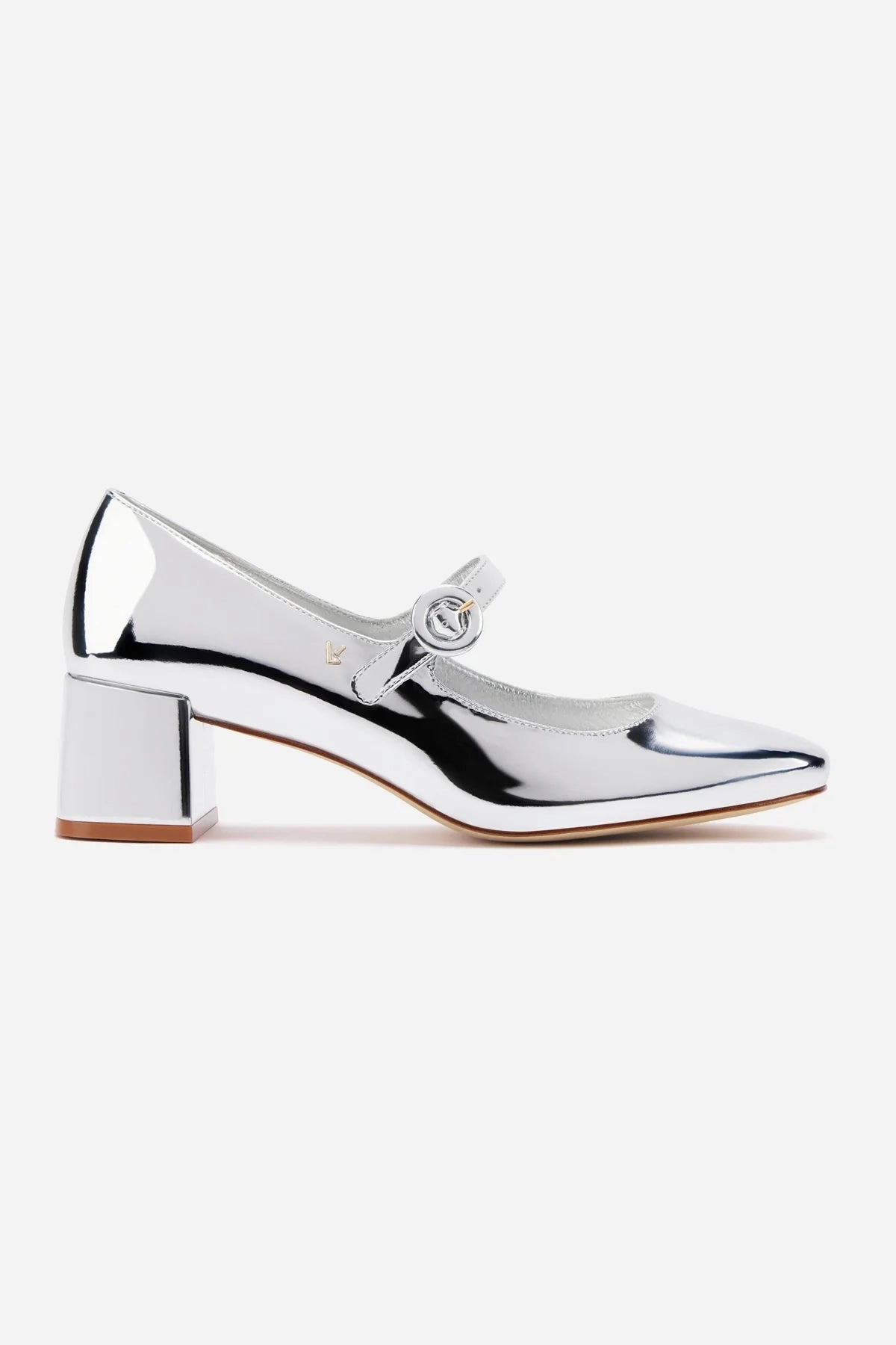 Blair Block Pump In Silver Specchio Travel Shoes