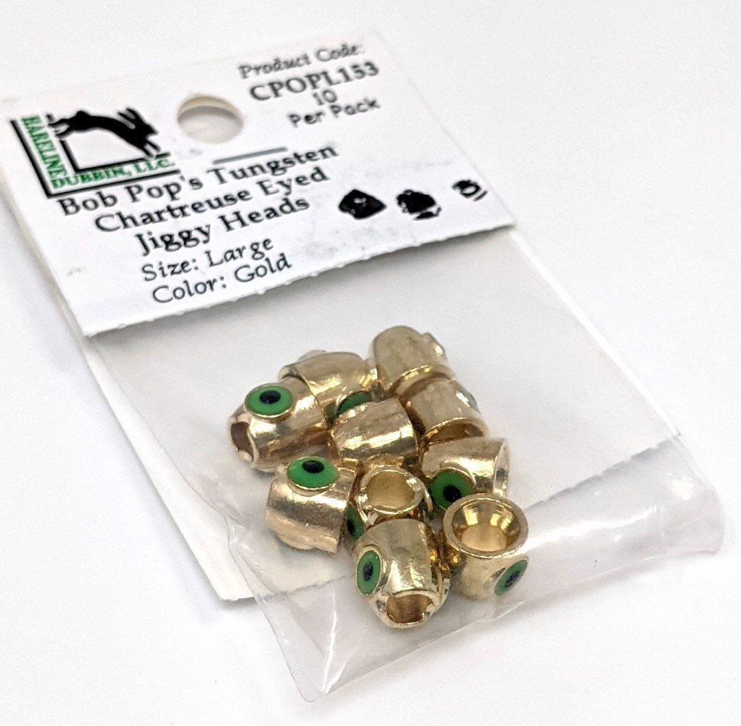 Bob Pop's Tungsten Chartreuse Eyed Jiggy Heads