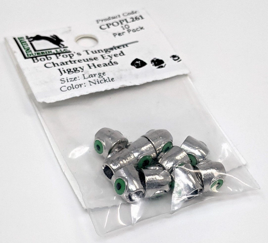 Bob Pop's Tungsten Chartreuse Eyed Jiggy Heads