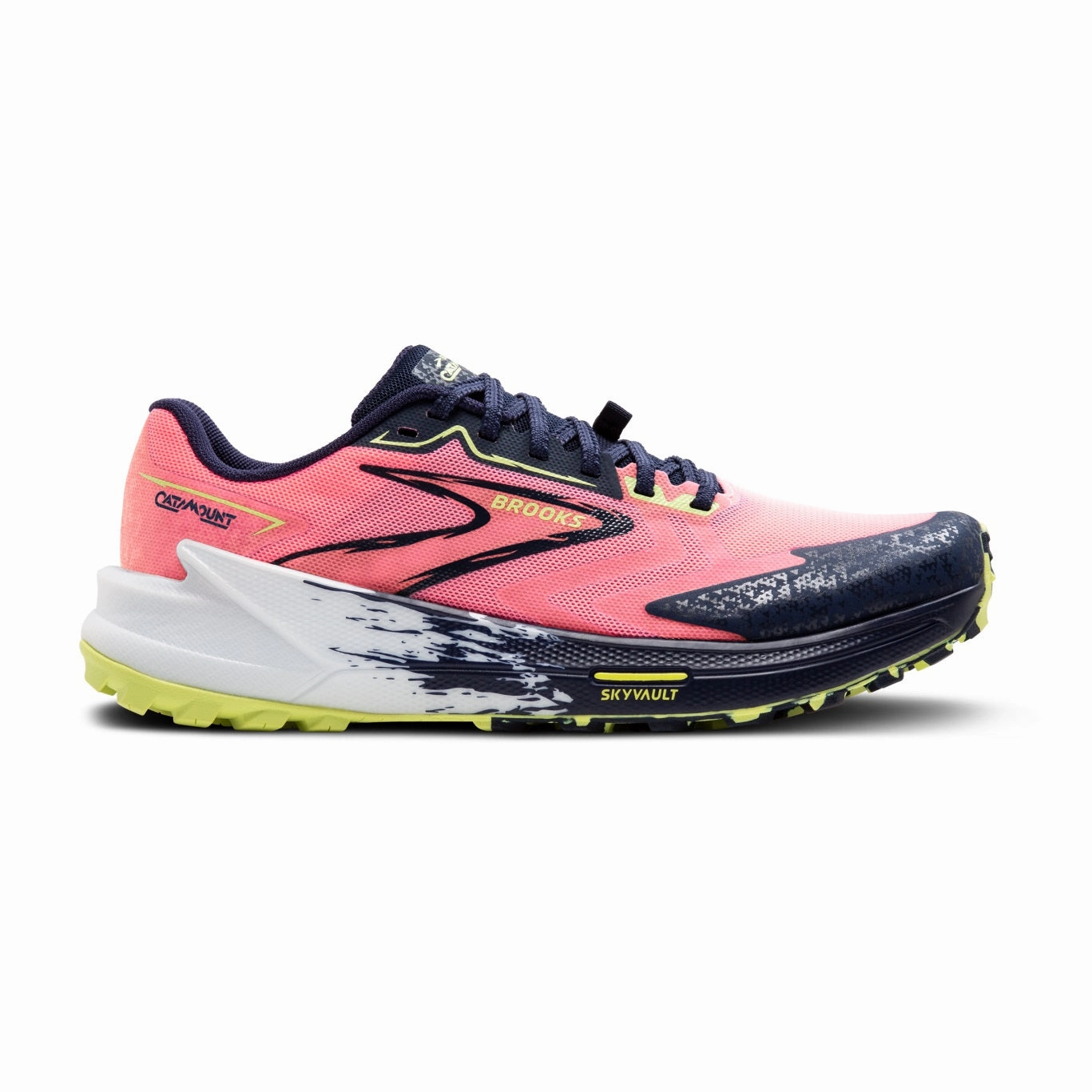 Urban Standing Comfort Brooks Catamount 3 | Pink / Peacoat / Sunny Lime | Womens