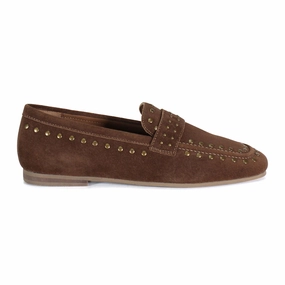 Can Yon Studded Slip On Loafers Leather Shoes Flexible
