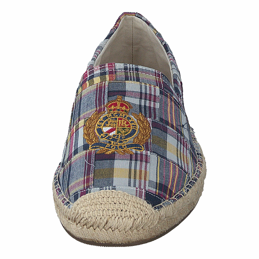 Cevio Crest Madras Espadrille Blue Multi Easy On/Off