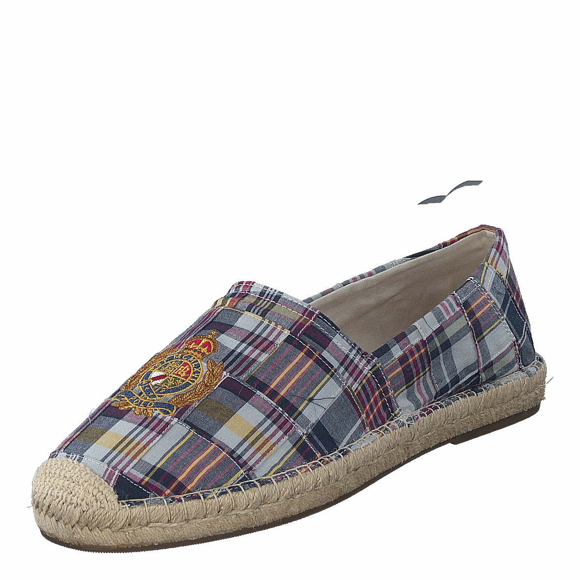 Memory Foam Cevio Crest Madras Espadrille Blue Multi
