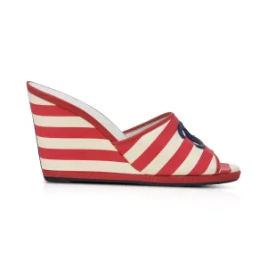 Chanel Striped Wedges - Women'S 39 Minimalist Easy Clean