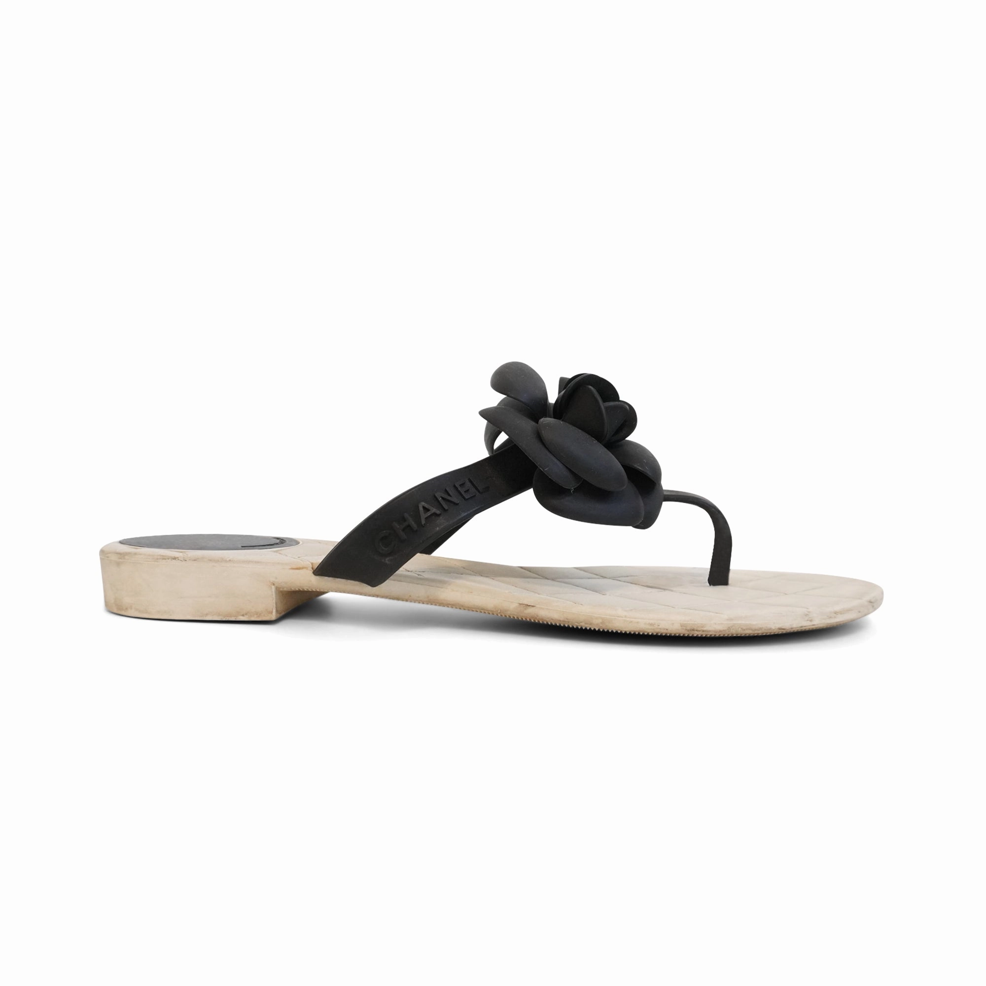 Chanel 'Camellia' Flip Flops - Women'S 38 Comfort Shoes