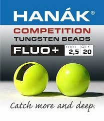 Chartreuse Tungsten Hanak Competition Slotted Bead Fluo 