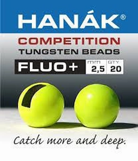 Chartreuse Tungsten Hanak Competition Slotted Bead Fluo 