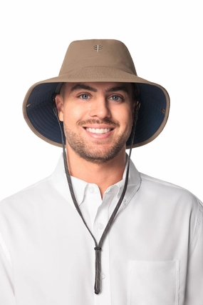 Chase Featherweight Bucket Hat | Khaki/Navy