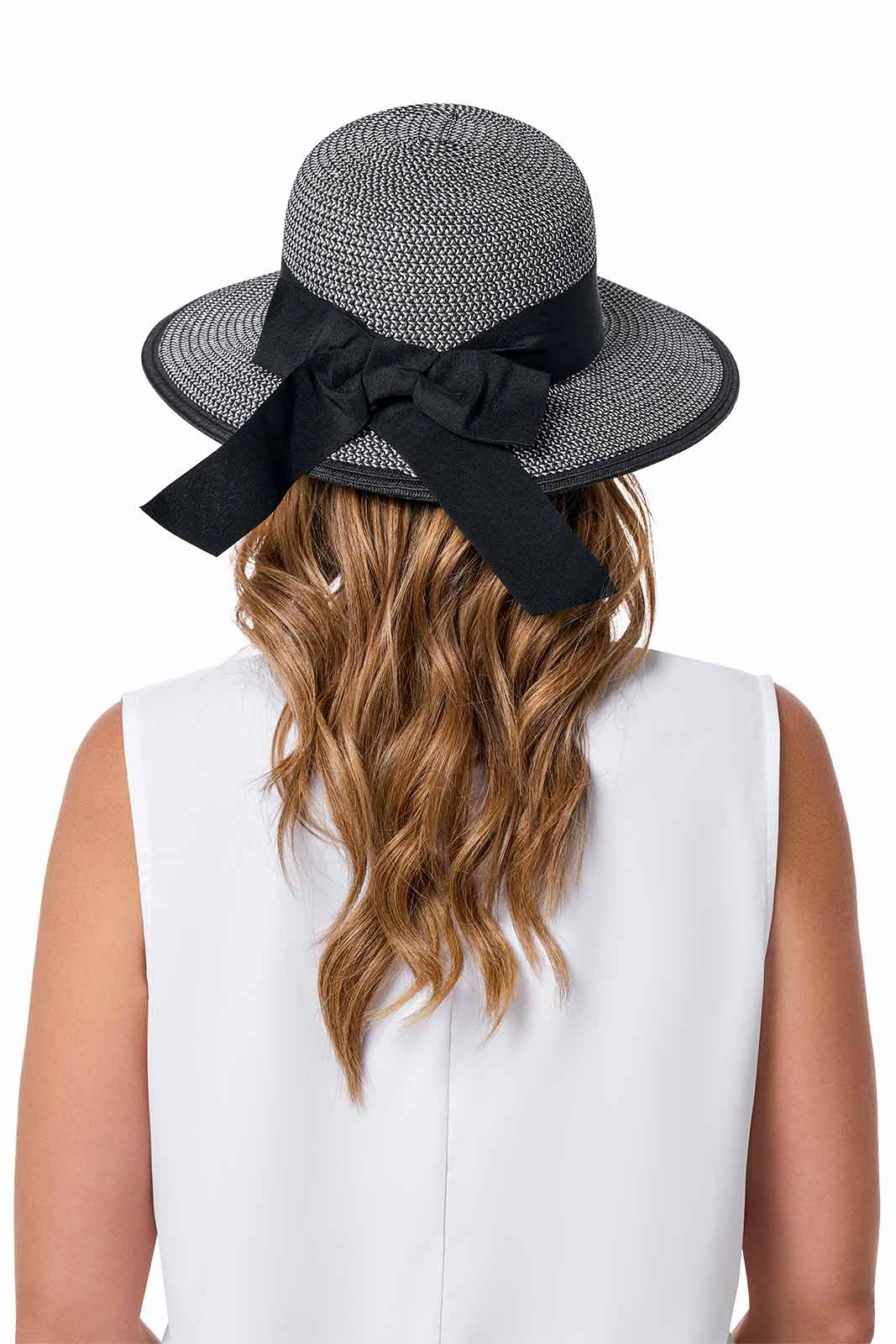 Clara Sun Hat | Black/Ivory Colorblock