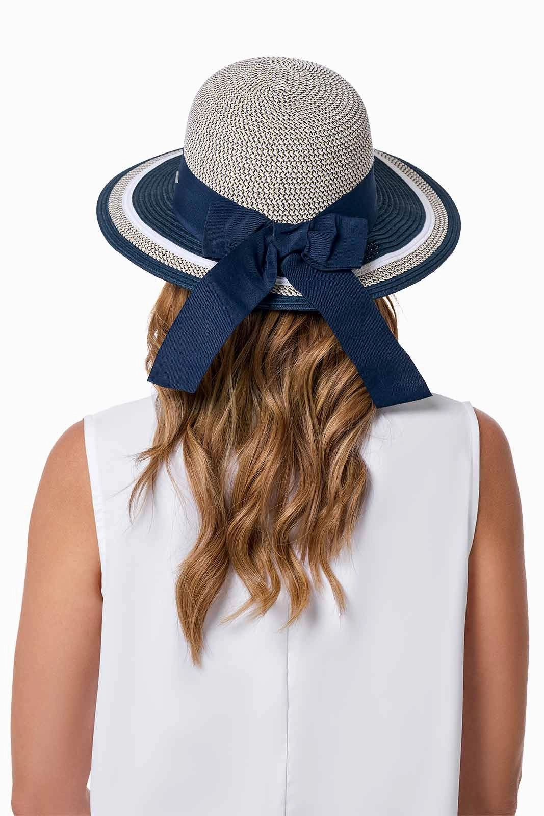 Clara Sun Hat | Navy/White Colorblock