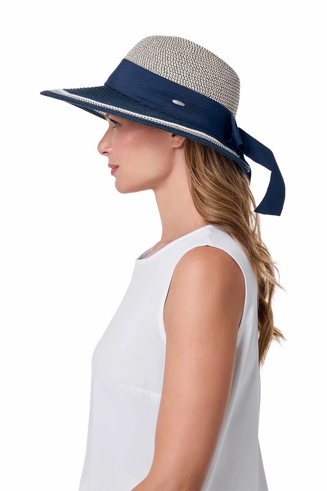 Clara Sun Hat | Navy/White Colorblock