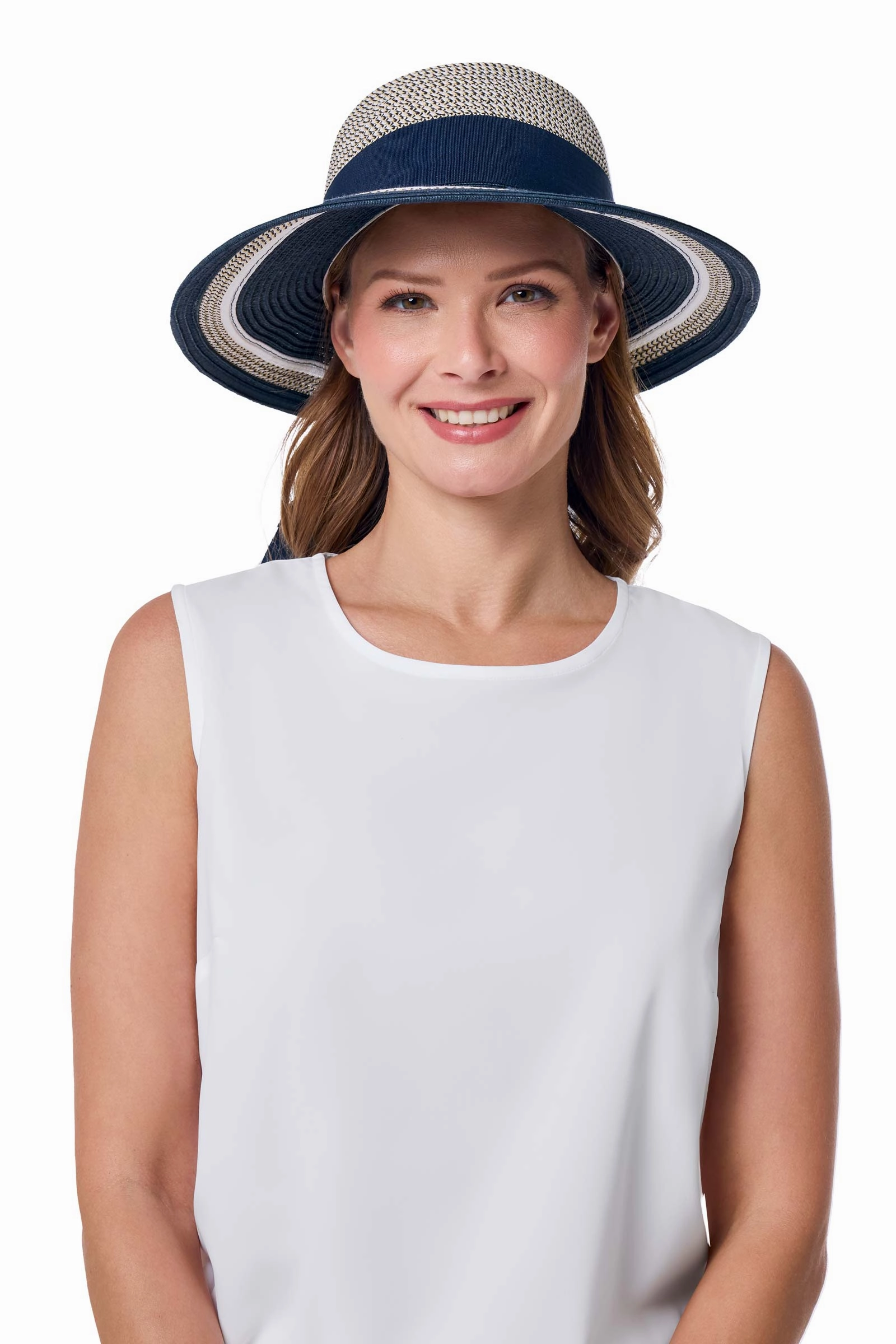 Clara Sun Hat | Navy/White Colorblock
