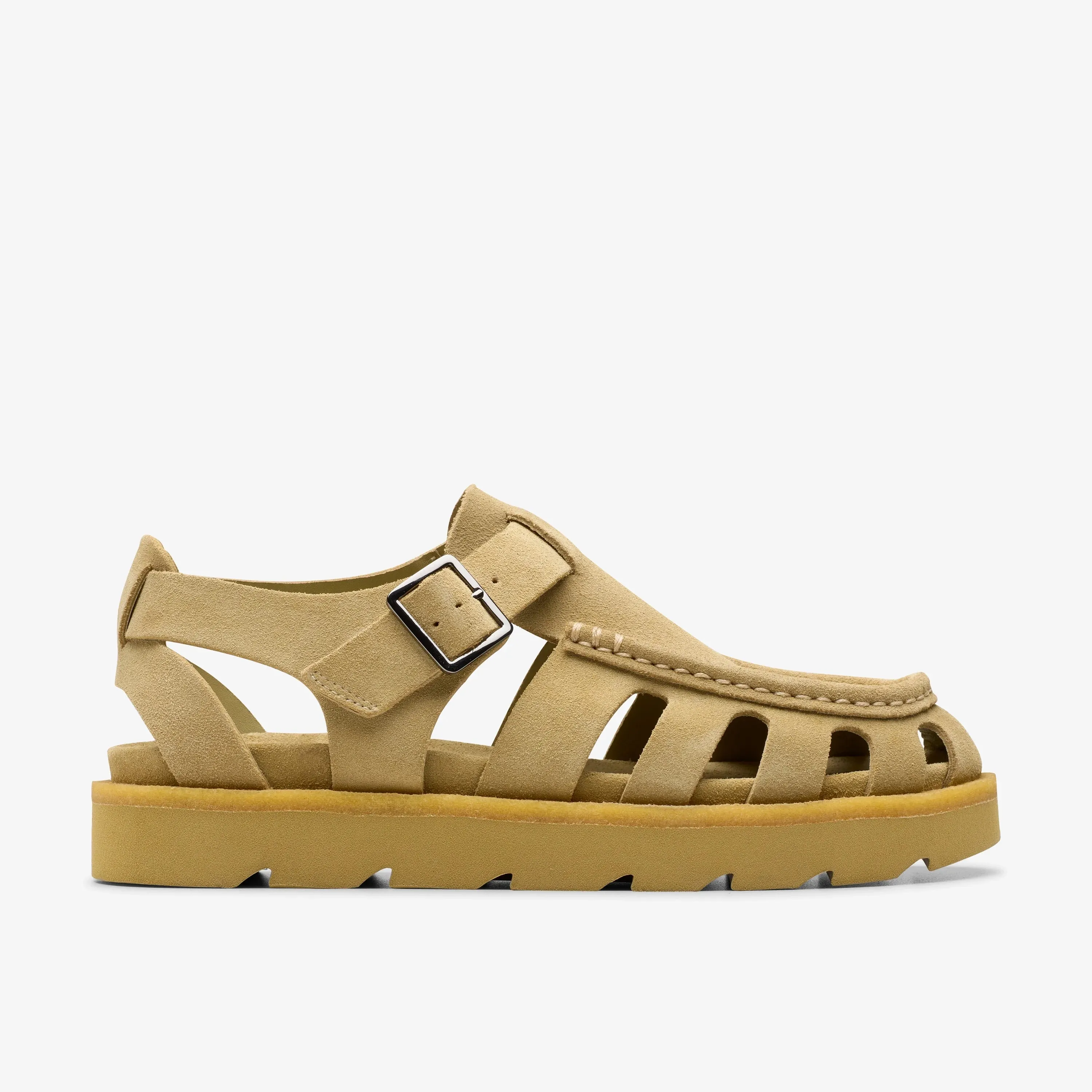 Clarks | Sandals | Men | Meadow Buckle Drk Maple Sde Sustainable Shoes Rugged