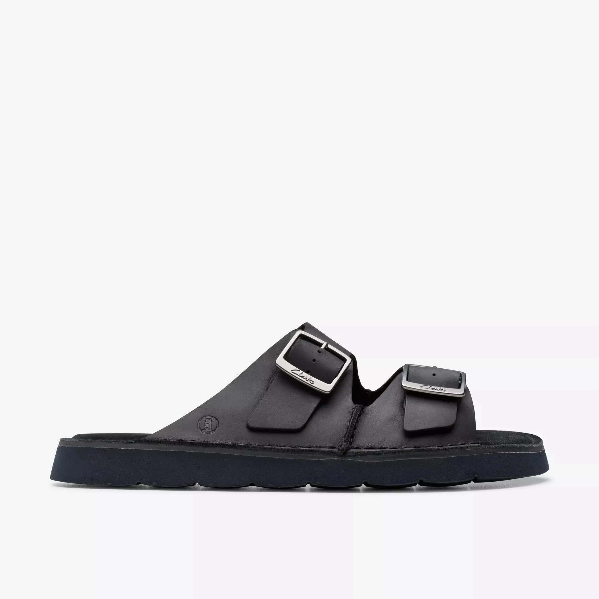 Clarks | Sandals | Men | Solsbury Strap Black Leather Breathable Mesh Standing Shoes