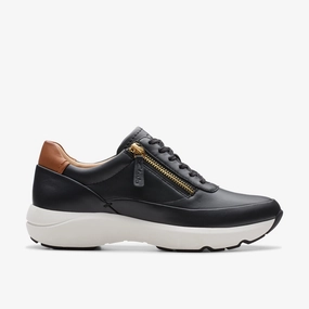 Clarks | Casual Shoes | Women | Tivoli Zip Black Leather Minimal Footwear Grippy Traction