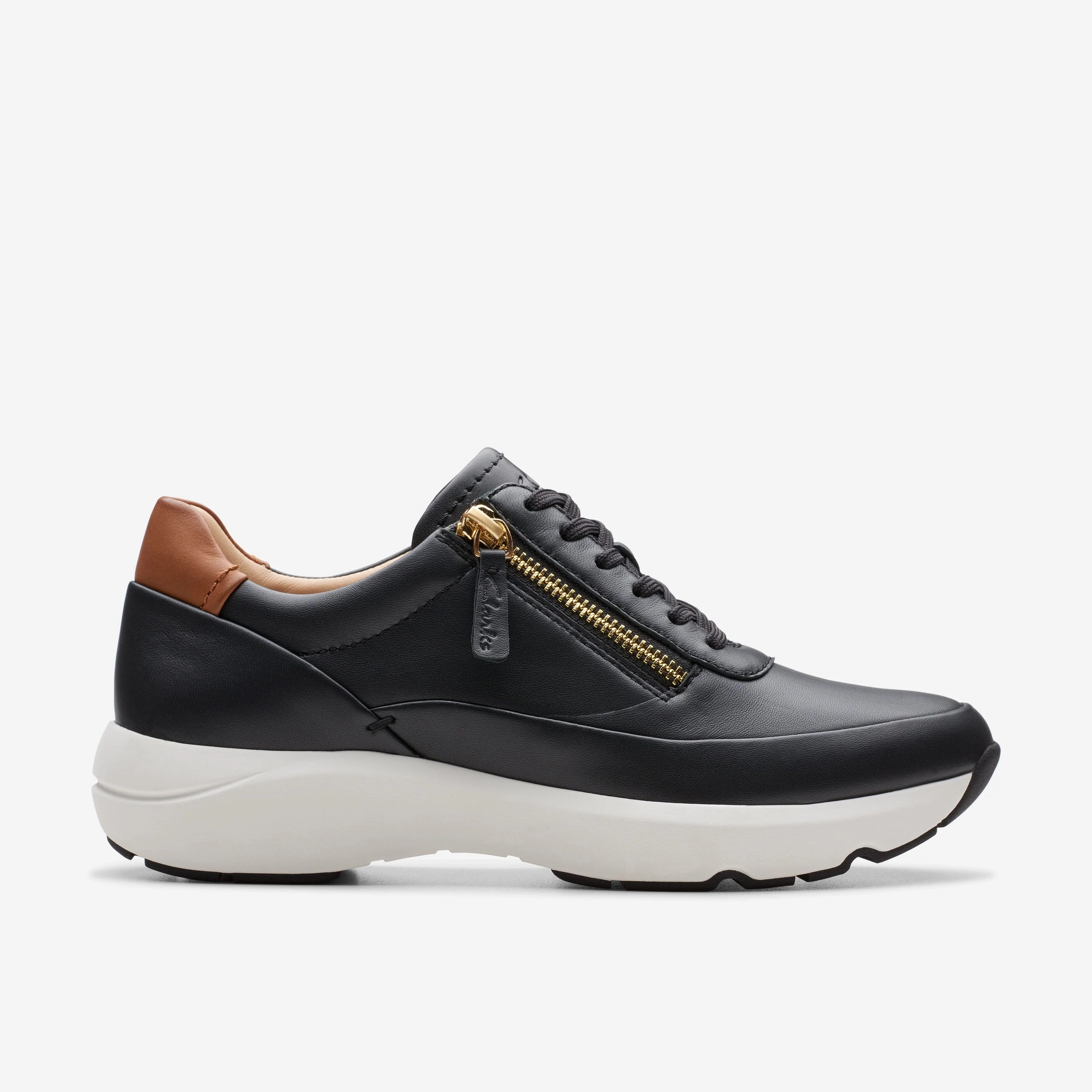 Supportive Orthotic Friendly Clarks | Casual Shoes | Women | Tivoli Zip Black Leather