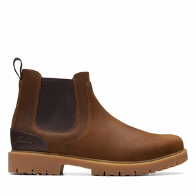 Comfort Sole Fashion Sneakers Clarks | Chelsea Boots | Men | Rossdale Top Beeswax Leather | Brown