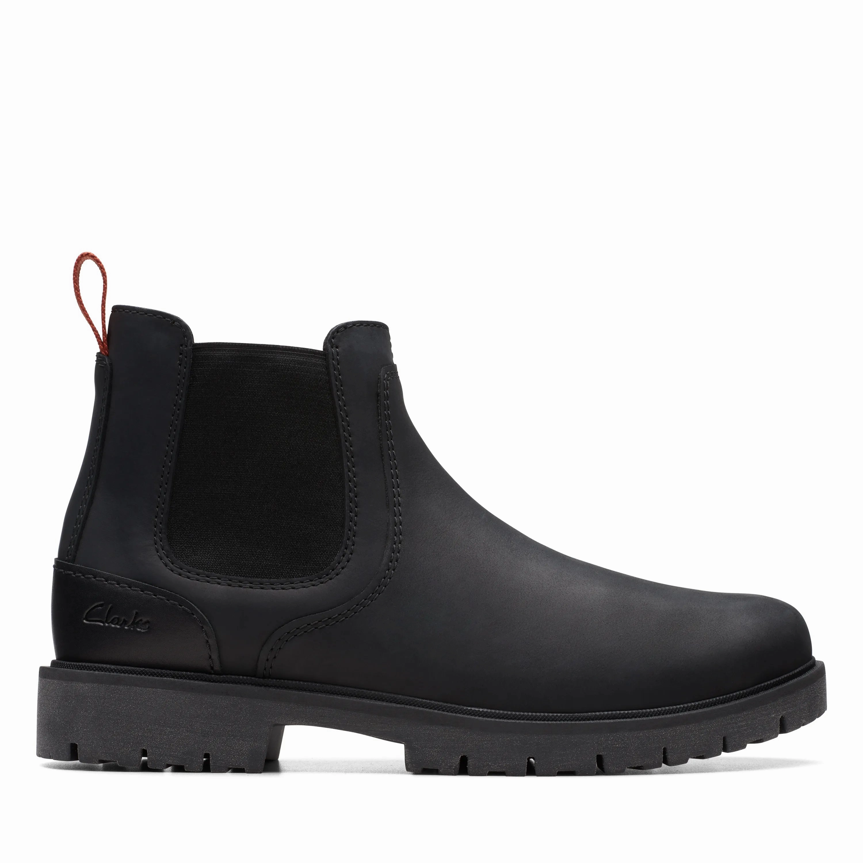 Wide Fit Clarks | Chelsea Boots | Men | Rossdale Top Black Leather | Black