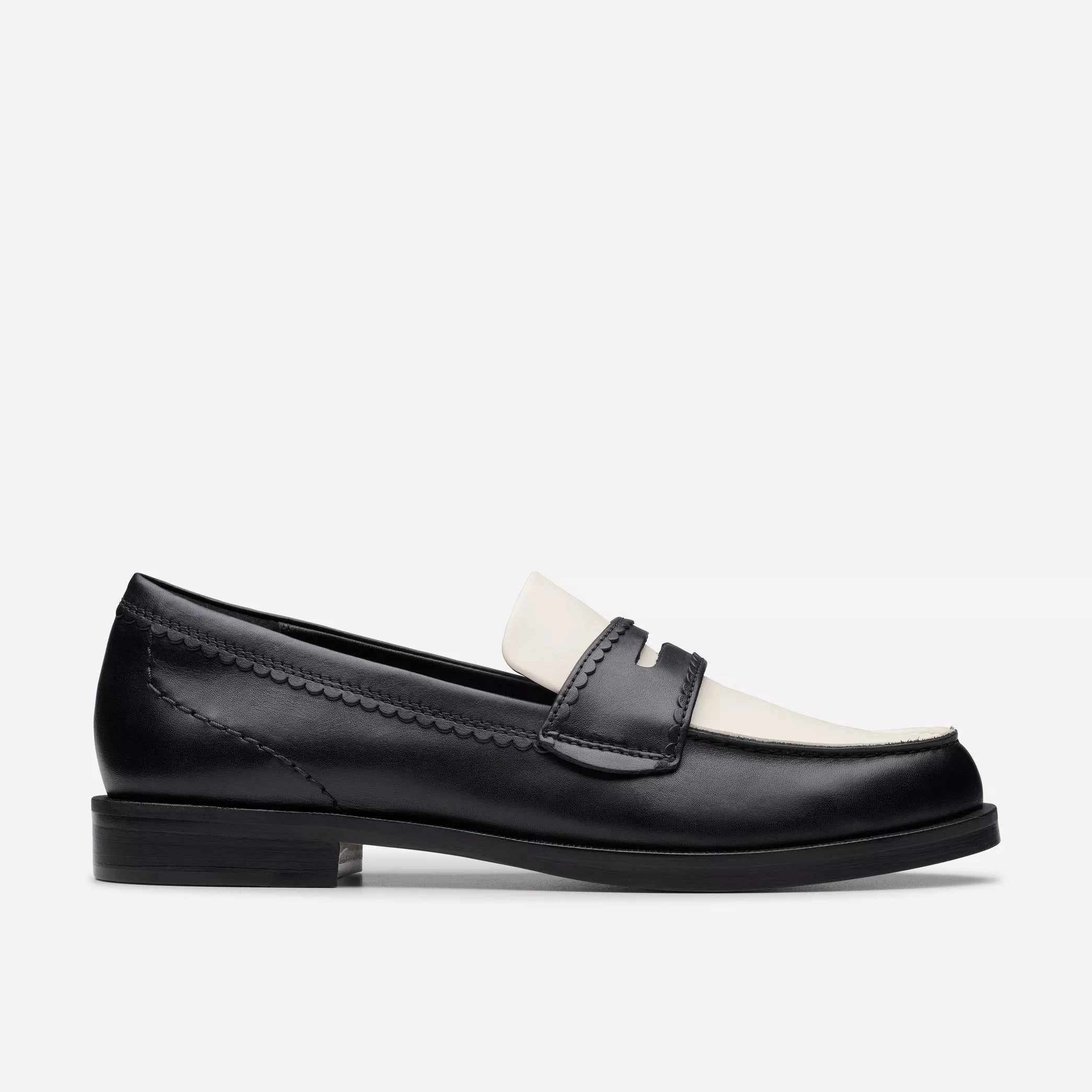 Comfort Heel Slip Resistant Work Clarks | Loafers | Women | Straven Edge Black Combination Leather | Black