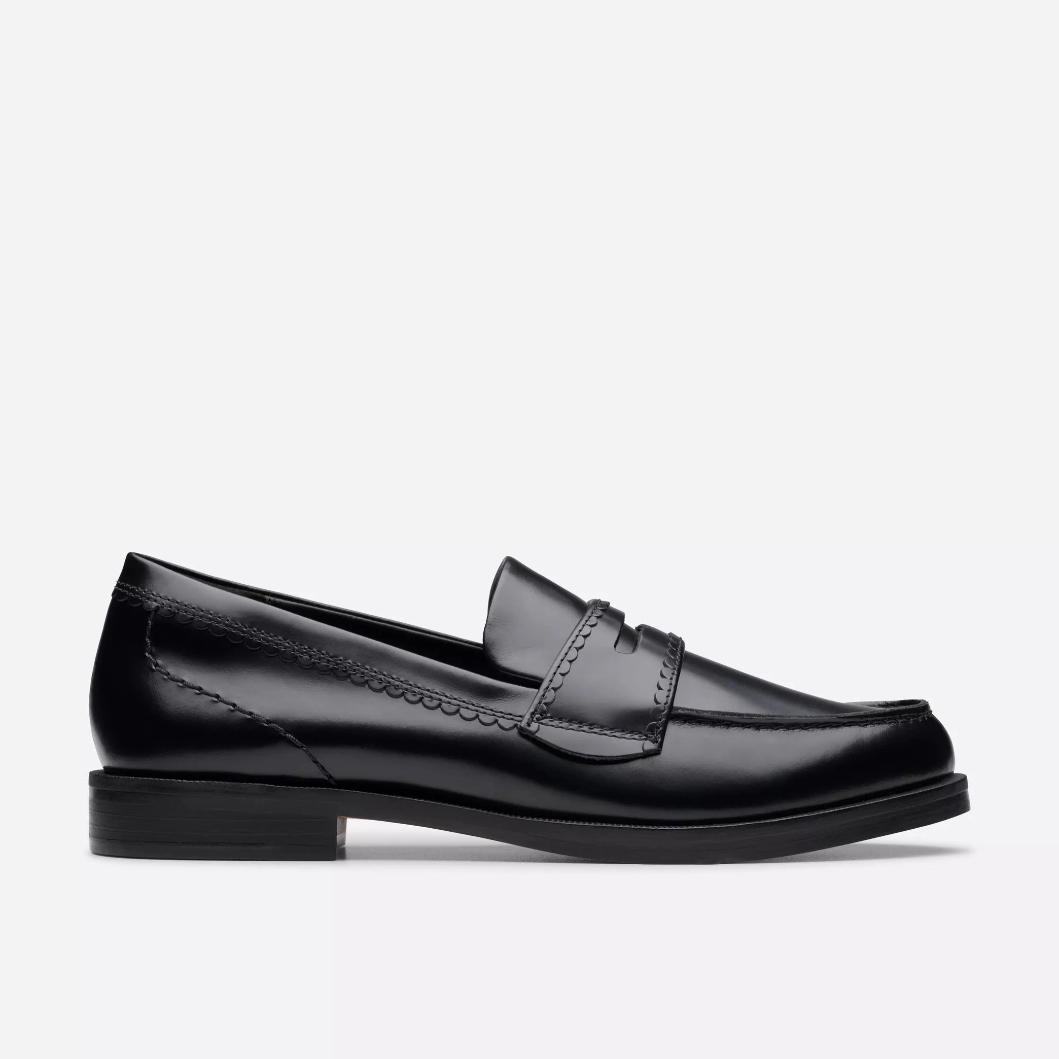 Memory Foam Unisex Clarks | Loafers | Women | Straven Edge Black Leather | Black