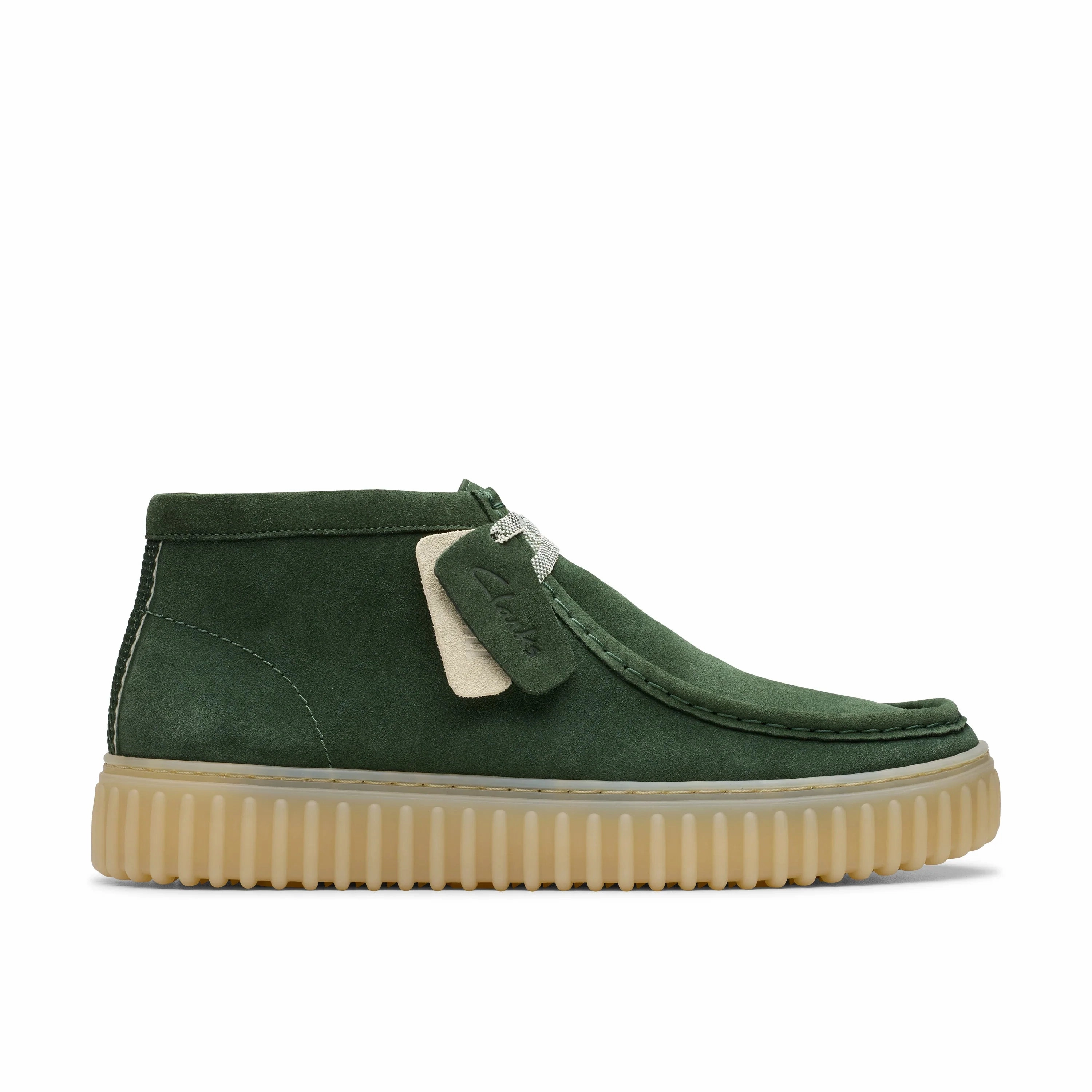 Clarks | Wallabee | Men | Torhill Hi Dark Green Suede | Green Urban Premium Comfort