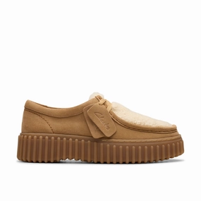 Minimal Footwear Casual Comfort Clarks | Wallabee | Woman | Torhill Bee Light Sand Interest | Beige