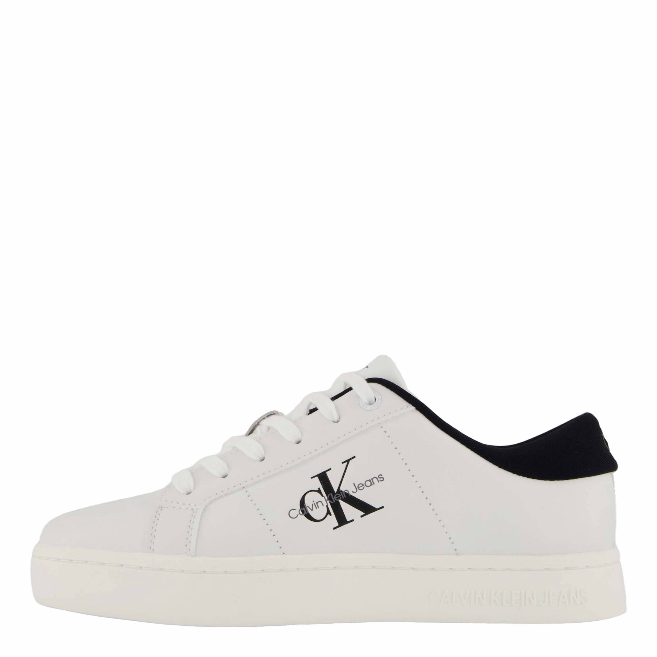 Classic Cupsole Lowlaceup Lth  Bright White/Black Sporty Style Minimal Footwear