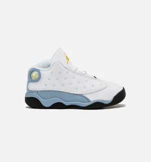 Air Jordan 13 Retro Blue Grey Infant Toddler Lifestyle Shoe - White/Yellow Ochre/Blue Grey/Black Weather Resistant