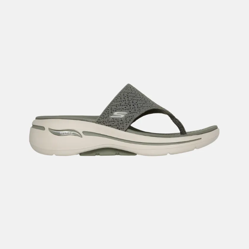 Skechers Go Walk Arch Fit Women'S Lifestyle Slippers  Olive Travel Ready Urban