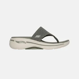Skechers Go Walk Arch Fit Women'S Lifestyle Slippers  Olive Travel Ready Urban