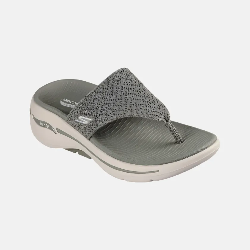 Smart Casual Footwear Ergonomic Skechers Go Walk Arch Fit Women'S Lifestyle Slippers  Olive