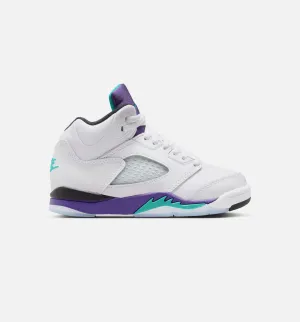 Statement Footwear Air Jordan 5 Retro Grape Preschool Lifestyle Shoe - White/New Emerald/ Grape Ice/Black