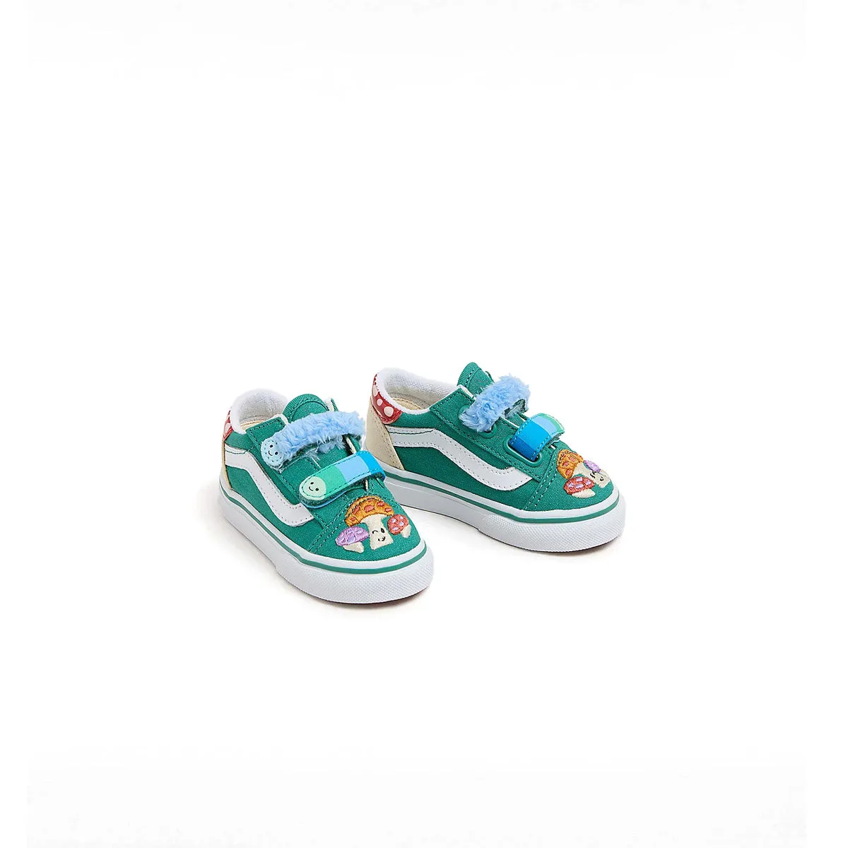 Kids Old Skool V Hook & Loop 'Mushroom' Lightweight Wide Fit