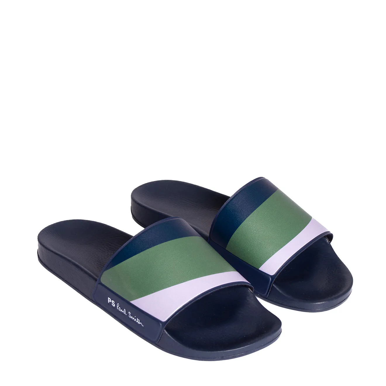 Paul Smith Nyro Sliders Lilac And Khaki Relaxed Fit Footwear Modern Footwear