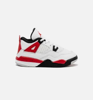 Machine Washable Air Jordan 4 Retro Red Cement Infant Toddler Lifestyle Shoe - White/Red