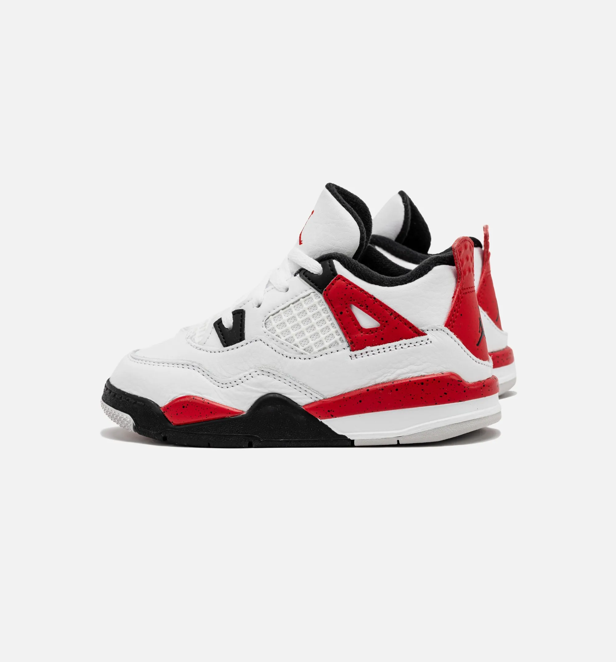 Air Jordan 4 Retro Red Cement Infant Toddler Lifestyle Shoe - White/Red Breathable Mesh Fashion Footwear