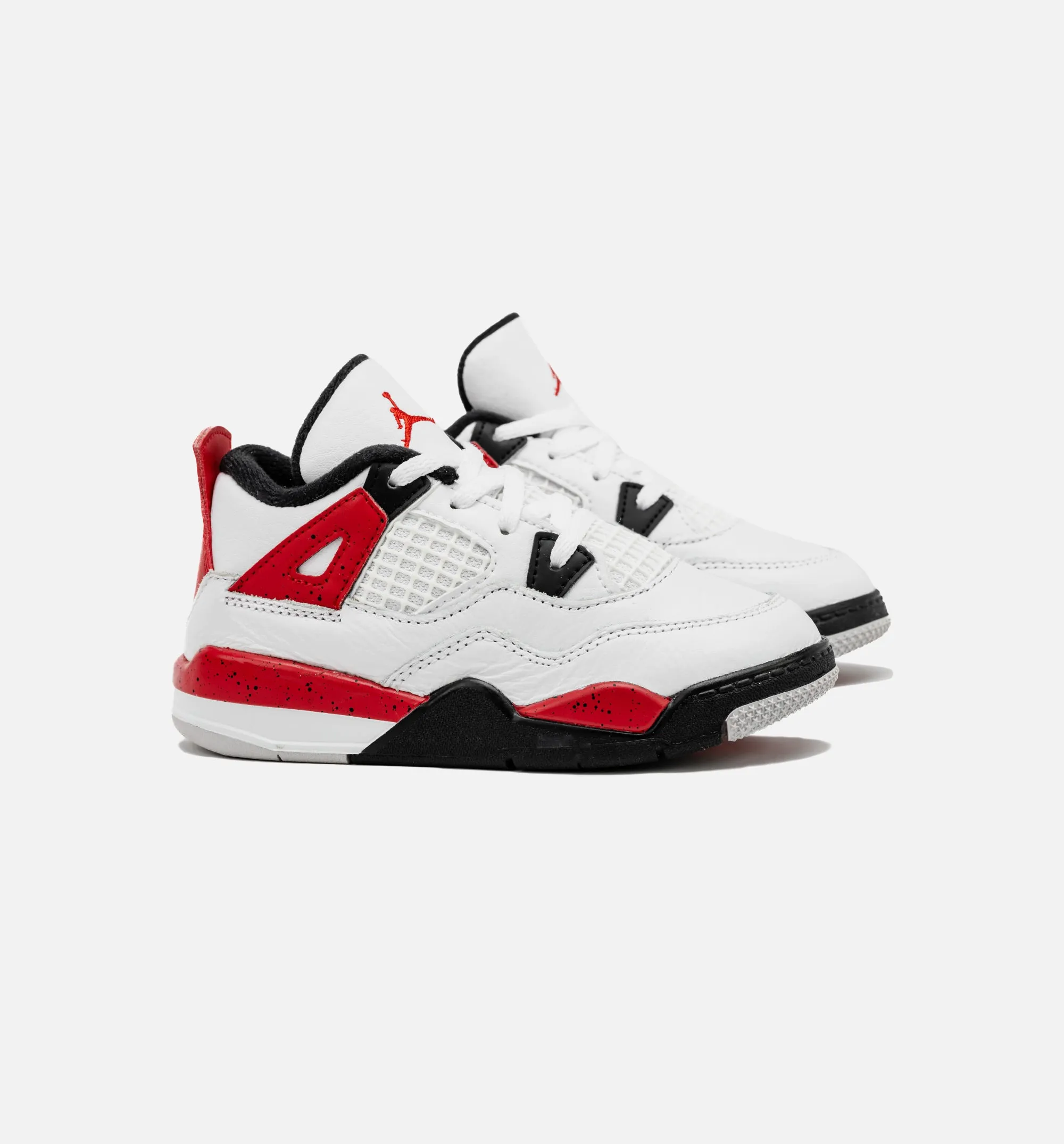 Air Jordan 4 Retro Red Cement Infant Toddler Lifestyle Shoe - White/Red Leather Shoes