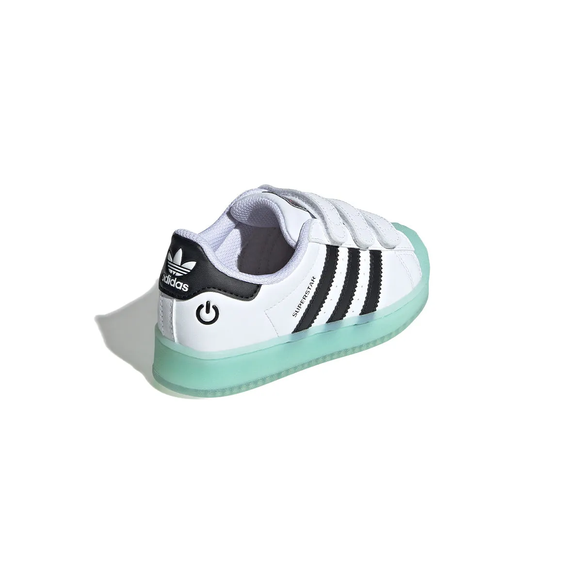Kids Superstar Led Lights 'White' Flexible Slip On Shoes