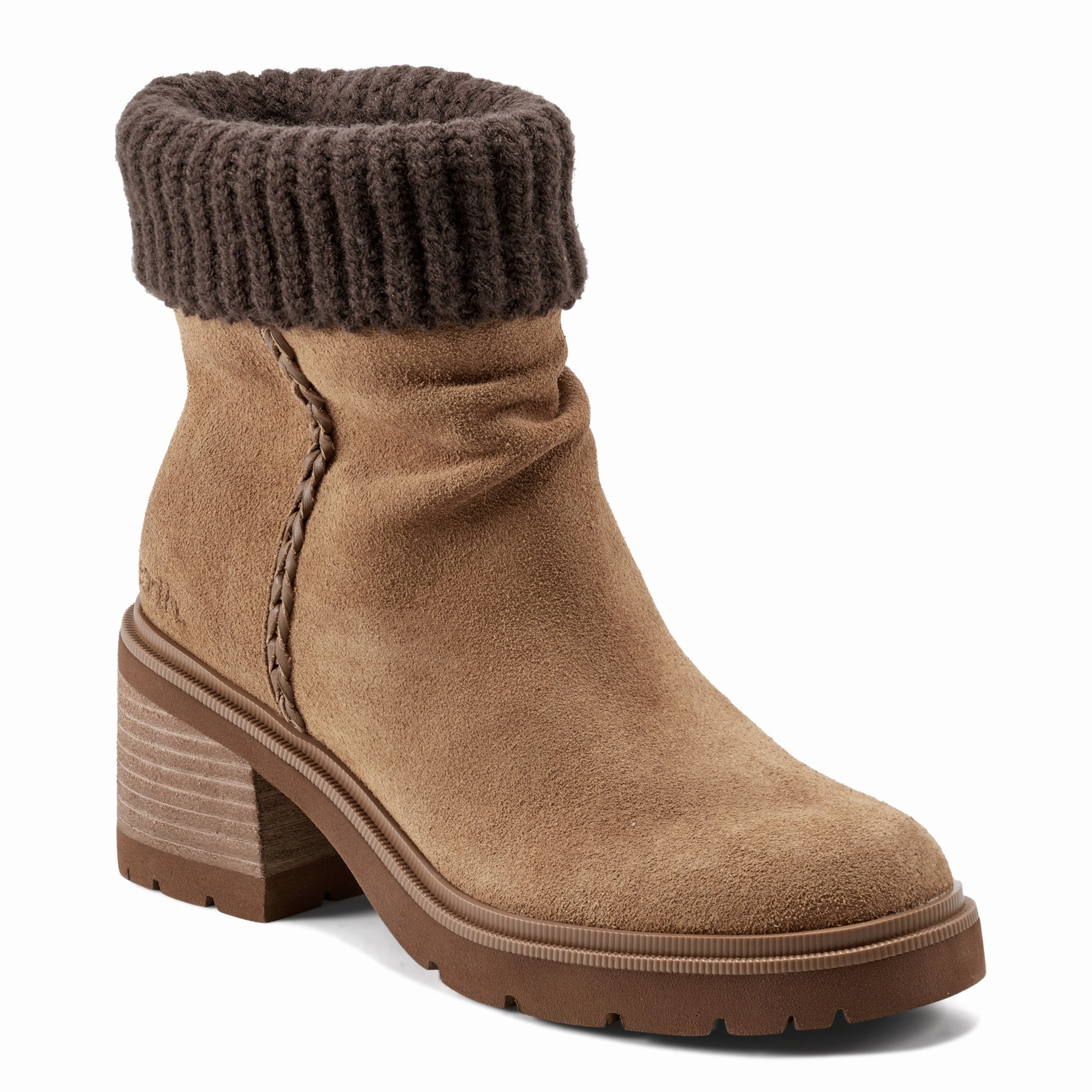 Comfortable Footwear Daylong Comfort Gresa Waterproof Block Heel Round Toe Casual Booties