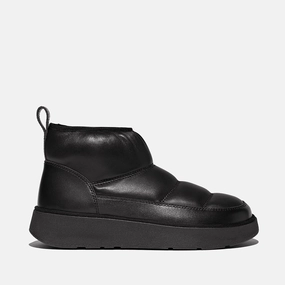 Fitflop | Women Boots | W Gen Ff Padded Soft Leather Booties All Black | Black Comfortable Footwear Non Slip