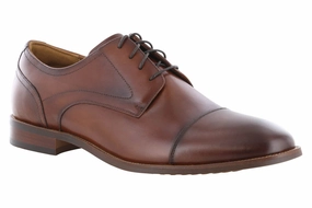 Florsheim Rucci Cap Toe Oxford Cognac Leather Shoes Odor Control
